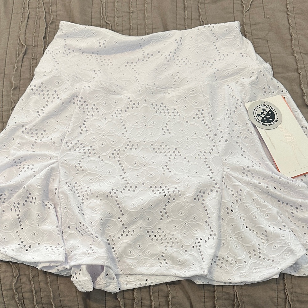 Gottex White Eyelet Skort